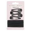 Oz Essentials Hair Clip and Elastic Set - Black