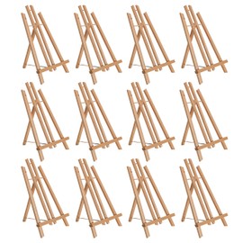 U.S. Art Supply 14" Medium Tabletop Display Easel - Beechwood Artist A-Frame Display Stand, Wooden Easel for Painting, Canvas Stand, (Pack of 12) Classrooms Events Photo Picture Sign Holder