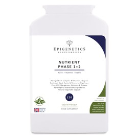 Nutrient Phase 1+2 | 20 Ingredients: Vitamins, Minerals, Amino Acids & Organic Herbs | 120 Vegan Capsules UK Made | 2 Capsules Daily (2 Month Supply)