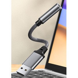 Hididi USB to 3.5mm Audio Jack Adapter, TRRS USB to Aux External Stereo Sound Card for Headphones PC