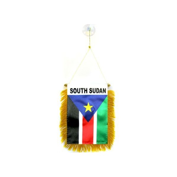 South Sudan Mini Flag 4"x6" Window Banner w/ suction cup