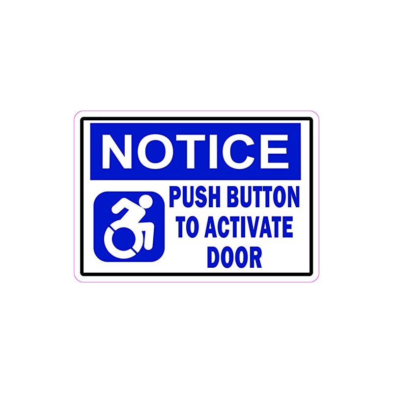 StickerTalk Dynamic Disability Push Button to Activate Door Vinyl Sticker,
