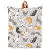 Cute Cat Kawaii Kitten Blanket, Soft Blankets Flannel Bed Throw