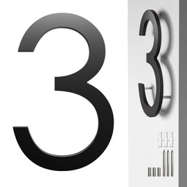 Modern House Numbers For Outside Modern 8 Inch,Street Metal Black Large Floating House Numbers For House Address Numbers For House Numbers For Address On House Floating