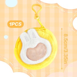 Children's Wallet, Small Coin Purse, Children's Cute Plush Coin Purse for Holding Change Coins, ID Card (Yellow)