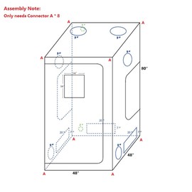 CoolGrows Grow Tent, 4x4 Feet Mylar Grow Tent with Obeservation Window and Floor Tray for Indoor Plant Growing (48" x 48" x 80")