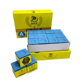 BenXvgxoz Pool Cue Chalk 24 Pack (2x12 Boxes) - Blue Billiard Chalk Cubes, High Grip Formula, Professional Tournament Grade, Mess-Free Application for Enhanced Spin & Control