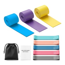 8 Piece Resistance Bands Set for Women, Long Exercise Bands & Loop Bands for Legs and Glutes, Booty Bands for Home Workout, Yoga Pilates Fitness Stretch Bands with Bag