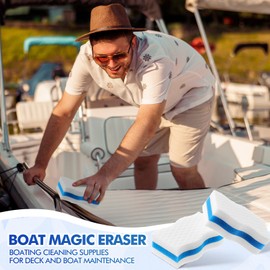 Zubebe 120 Pcs Boat Scuff Erasers, Pontoon Boating Accessories Gifts Sponge Hull Deck Cleaner for Men and Women Cleaning Pontoon Fishing Vinyl Fiberglass Plastic