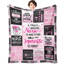 Nurse Gifts for Women - Nursing Student Gifts Throw Blanket 60" x 50" - Nurse Appreciation Gifts for Nurse Practitioner, RN Nurses, LPN, Nurses Week, Day - Gift for New, School, Future Nurses
