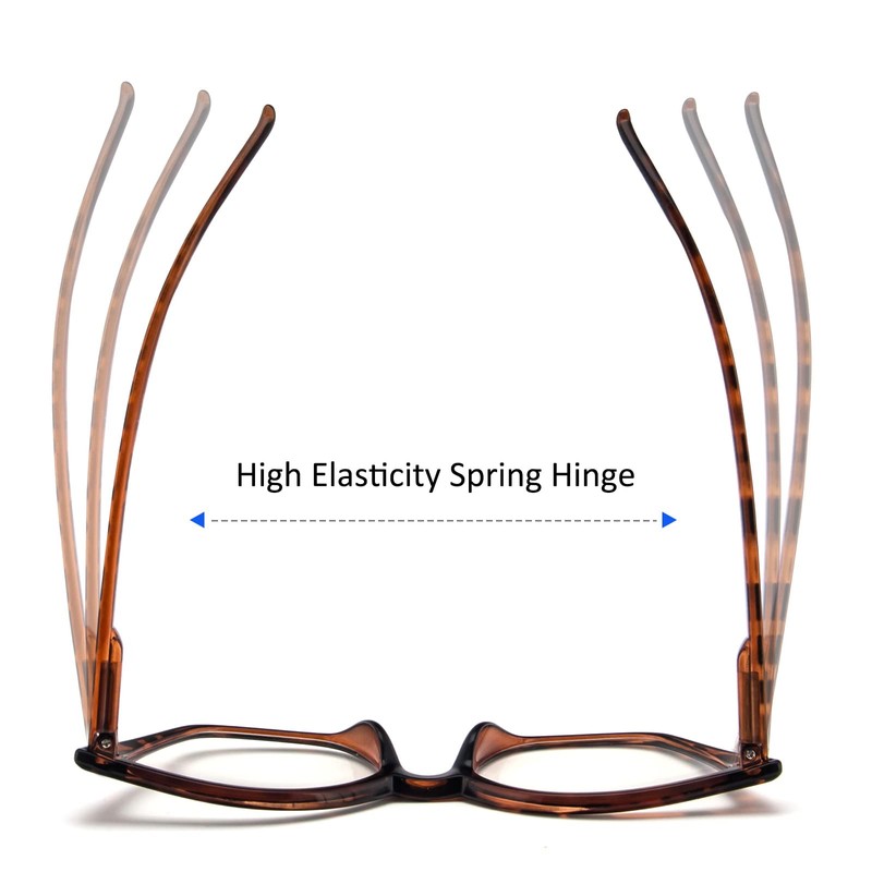 Kodilin Lesebrille für Damen, Anti-Licht, blaues Katzenauge, PC-Brille mit Federscharnier,