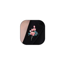 Dainty Flower Brooch Pins for Women Graceful Peony Pearl Enamel Badge Lapel Pin Brightly Colored Corsage Pin Chic Banquet Party Jewelry Dress Accessories Gift (Pink)