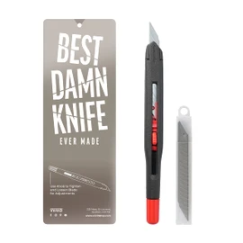 VViViD Best Damn Knife - Heavy Duty Precise Utility Blade, Sturdy Safety Lock, and 10 Replacement Blades