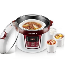 TIANJI Electric Stew Pot, Ceramic Pot for Soup, Desserts, Bird's Nest, Multiple ceramic liners, DGD32-32CG