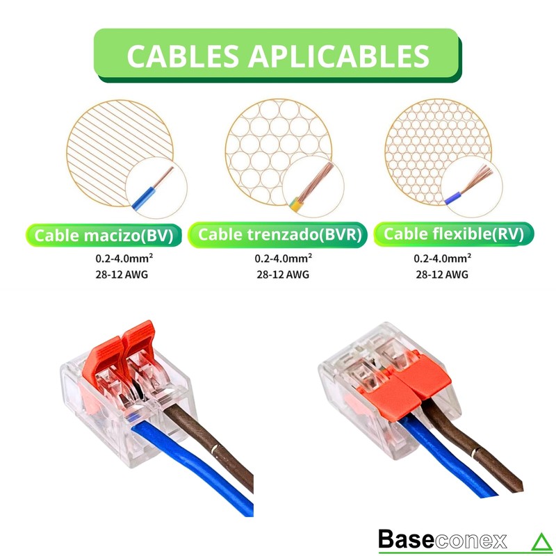 BASECONEX Pack of 75 Cable Connectors with Lever Coupling 2/3/5