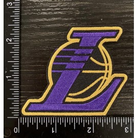 LOS ANGELES LAKERS IRON ON EMBROIDERED PATCHES BASKETBALL