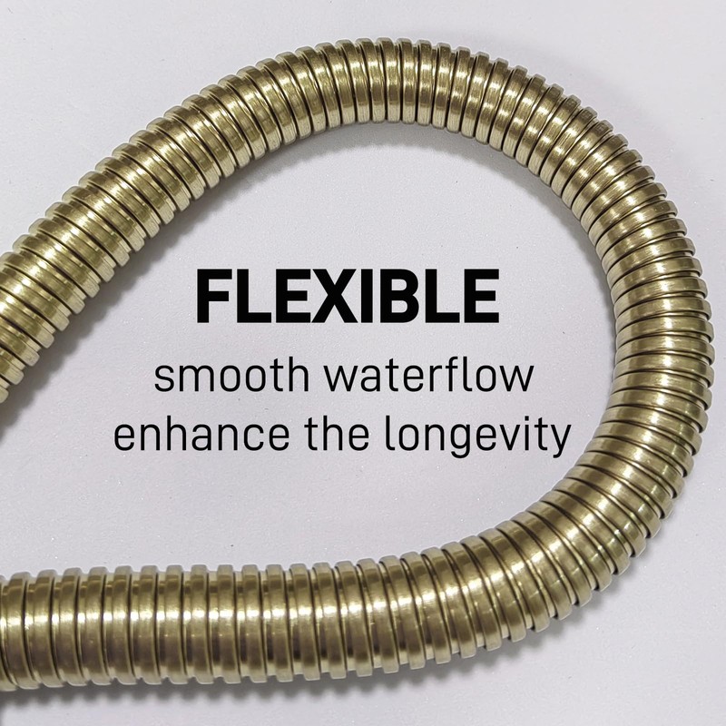 HOMYEP Flexible Shower Hose Stainless Steel Handheld Shower Head Attachment