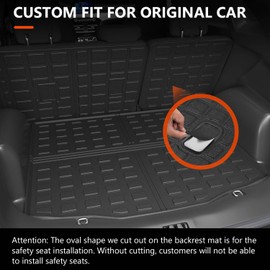 powoq Trunk Mat Compatible with 2020-2024 Ford Escape Cargo Liner All Season Protection Rear Backrest Mat Replacement for 2020 2021 2022 2023 2024 Ford Escape Accessories (Trunk Mat+Backrest Mat)