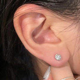 Crystal Ball Stud Earrings for Women Double Ball Earrings Rhinestone Disco Ball Earring Studs Lightweight Cartilage Earrings Sparkly Jewelry for Women