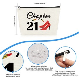 21st Birthday Gifts for Women Makeup Bag 21 Year Old Birthday Gifts Cosmetic Bag Happy Birthday Gift for Best Friend Sister Daughter Niece Granddaughter Christmas Graduation Gift Travel Cosmetic Pouch