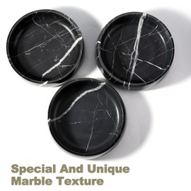 Karibiber Natural Marble Dog Bowl, 5lbs Non Slip Dog Food Bowl, Non Spill Weighted Water Bowls for Large Dogs, Durable Big Dogs Dish, Puppy Pet Bowls, Easy to Clean, Holds 6.5 Cups(Spain Black)