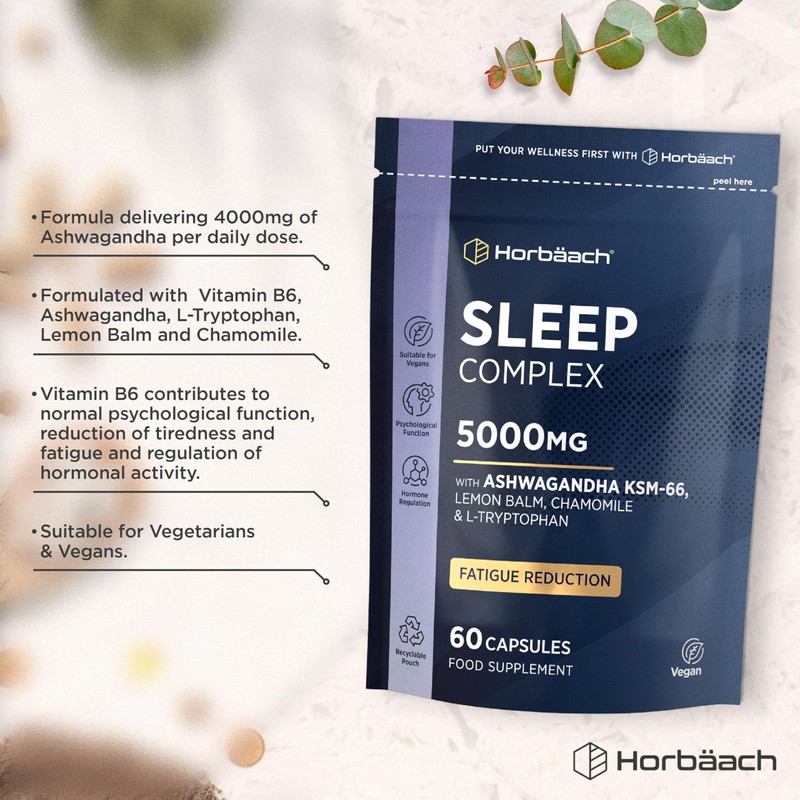Sleeping Tablets with Ashwagandha KSM-66 | 5000mg Complex for Adults