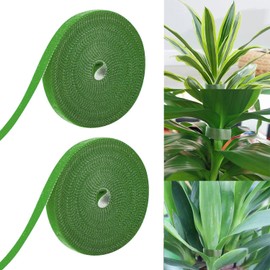 2Pcs Green Plant Tape Garden Tapes, 10ft Plant Ties Tape Garden Ties for Climbing Plants Adjustable for Plants Outside Plant Supports,Plant Support Structures