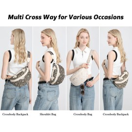 Eslcorri Crossbody Bags for Women - Fashion Sling Purse Shoulder Bag Causal Chest Bum Bag with Adjustable Wide Strap for Workout Traveling Running Shopping