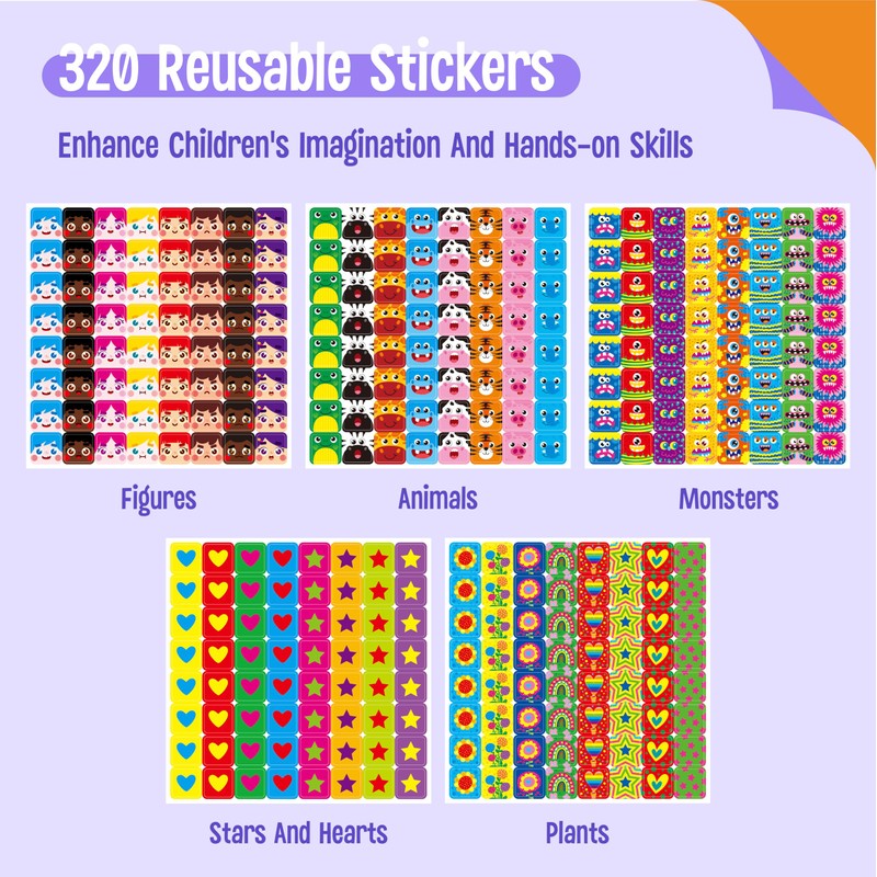 100 Math Linking Cubes, Math Cubes with 320 Reusable Stickers
