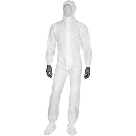 Delta Plus DT117 - DISPOSABLE HOODED COVERALL, TAPED SEAMS, ANTISTATIC TYPE 5/6 - White - Medium