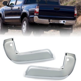 Kojem Rear Bumper End Cap W/Sensor Hole Pair Chrome Compatible with 2016-2023 Toyota Tacoma Replacement for TO1105132 TO1104132