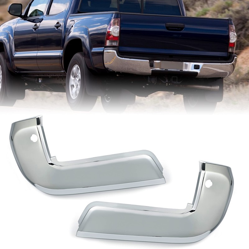 Kojem Rear Bumper End Cap W/Sensor Hole Pair Chrome Compatible
