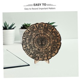 SEWACC Wooden Decorations Vintage Handmade Calendar Decorative Wheel Calendar Wheel of The Year Wall Decor Wiccan Calendar Board Wheel of The Year Calendar Wicca Calendar 2025 Calendar