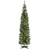 HOMCOM 7' Tall Pre-Lit Slim Noble Fir Artificial Christmas Tree