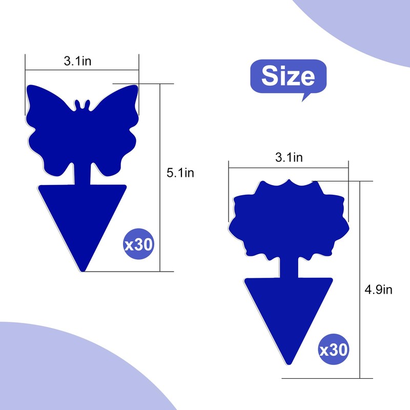 Fruit Fly Traps, 60 Pack Blue Sticky Traps, Fungus Gnat