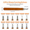 Wood Carving Tools Kit - 12 Pcs Super Sharp and