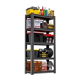 DARTIIA 72" H Garage Shelving 2500LBS Heavy Duty Storage Shelves Adjustable 5 Tier Metal Shelves for Storage Garage Industrial Shelving Utility Racks,16" D*36" W*72" H,Black