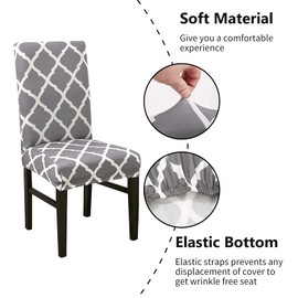 Aisprts Stretchy Chair Covers, Set of 4, Removable, Washable, Protective, Decorative Chair Covers for Dining Room, Home, Kitchen, Hotel, Restaurant, Banquet, Wedding, Party