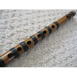 New 6 holes Southern Style Bamboo Flute C/F w. landscape engraving, copper end ring and nylon bindings - Very Nice Sounding !!