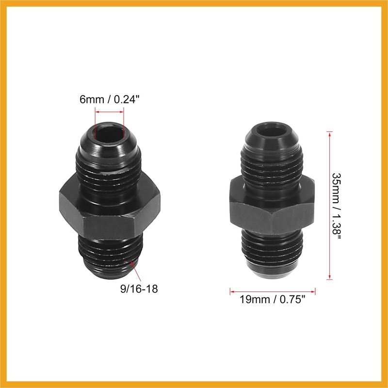 Partuto Auto AN6 to AN6 Male Coupling Hose Fitting Adapter
