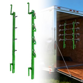Green 4 Place Trimmer Weed Eater Rack for Open & Enclosed Trailer