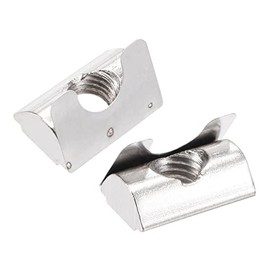 sourcing map M8 Roll in Spring T Nut with Spring Sheet Carbon Steel for 3030/4040 Series Aluminum Extrusion Profile Rail with 8mm Slot 25Pcs