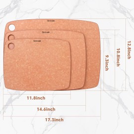 Wood Fiber Cutting Board for Kitchen - High Density, Non-Porous, BPA-Free, Reversible Chopping Board, Dishwasher Safe, Knife-Friendly Cutting Board for Meat, Bread, Fruit, 17.3" x 12.8", Wooden