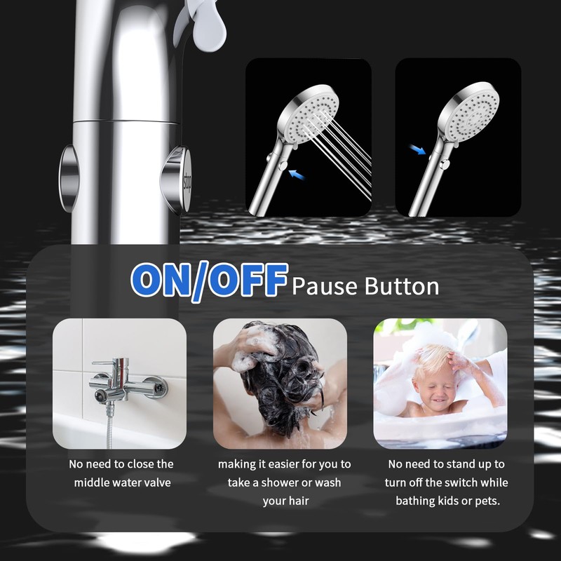 FASDUNT Shower Head with Handheld, High Pressure Handheld Shower Head