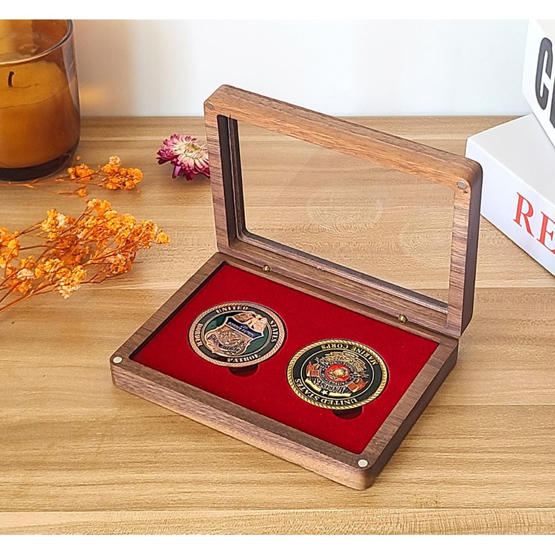 Challenge Coin Display Case Single Coin Display Box Two 1.81"