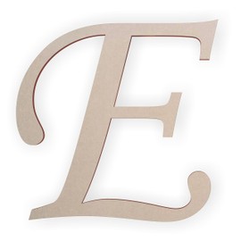 Wooden Monogram Letter E Unfinished and Ready to Paint