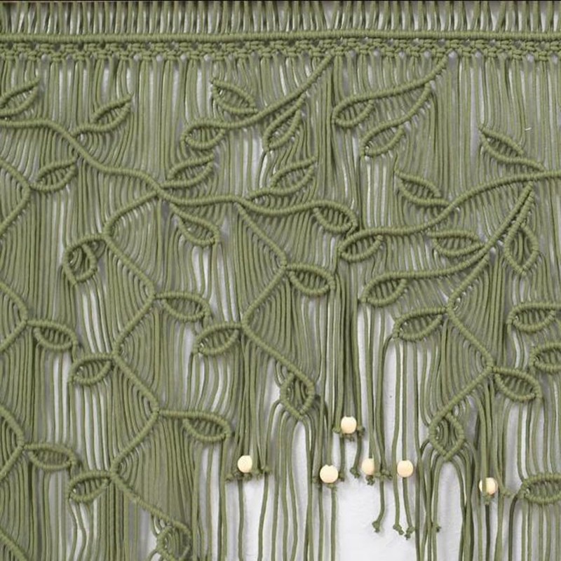M MANUAL Macrame Valance Curtain for Kichen Windows 33.46x37.4Inch Farmhouse