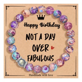Gifts for Women, Birthday Gifts for Women Not a Day over Fabulous Happy Birthday Gifts for Women Daughter Wife Gifts for Mom Beaded Bracelets Cool Unique Bday Gift for Her Sister Female Friends