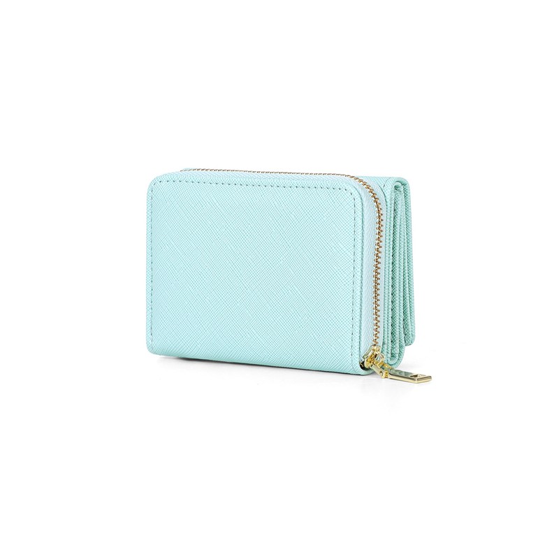 JIUFENG Women's RFID Blocking Short Wallet Multi Purpose Zip Folded