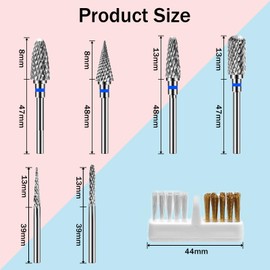 Pack of 7 Nail Drill Bits, Nail Cutter Attachments, Nail Drill Bits Professional Nail Drill Bits Manicure Carbide, Remove Gel Nails, with Brush (Style 1)